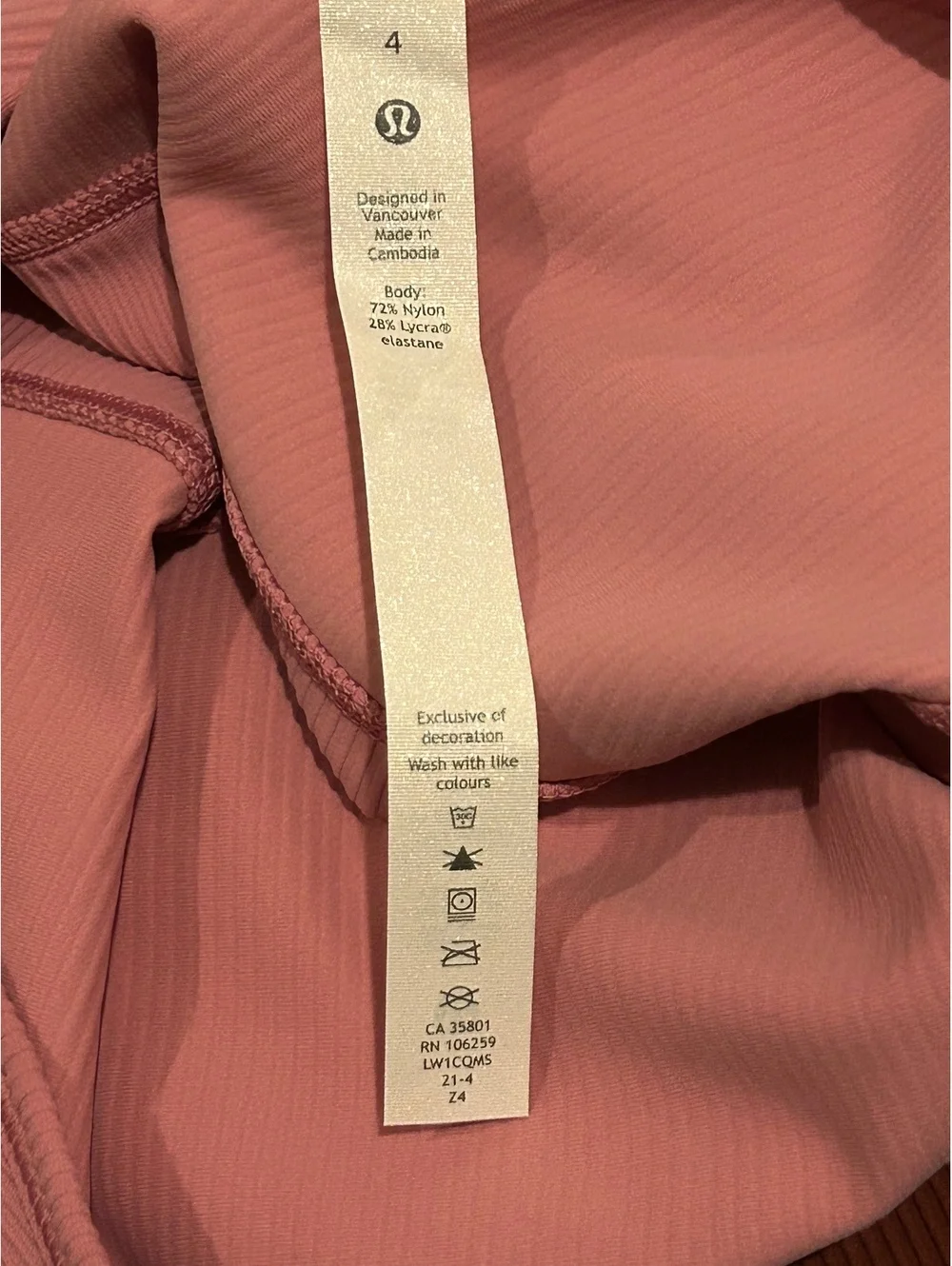 Lululemon Power Pivot Tank *Rib Rustic Coral Sz 4 NWOT